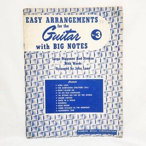 Easy Arrangements for the Guitar with Big Notes No 3 Sheet Music Robbins 1959